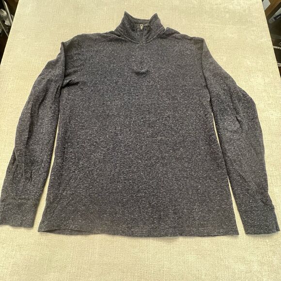 J. Crew Other - J Crew Knit Goods L/T Pullover Men's Large Thermal Shirt Blue 1/4 Zip Cotton